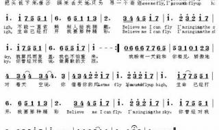 林俊杰《梦想的翅膀》 简谱+歌词 挥动翅膀的女孩简谱